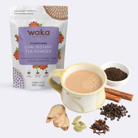 Waka chai spice blend close-up with authentic Indian spices.