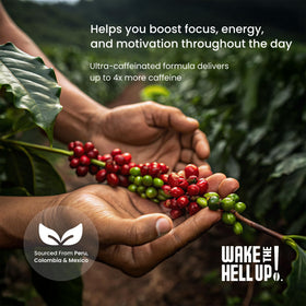 Wake The Hell Up! brew pour-over cup captures rich flavor ready to enjoy.