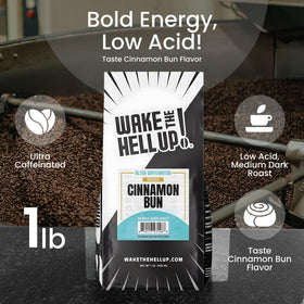 Wake The Hell Up! Cinnamon Bun coffee beans delivering rich aroma and full-bodied flavor.