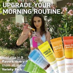 Wake Up Water stevia sweetener visual highlighting clean taste.