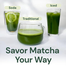 Wako Matcha steaming cup captures inviting aroma and smooth taste.