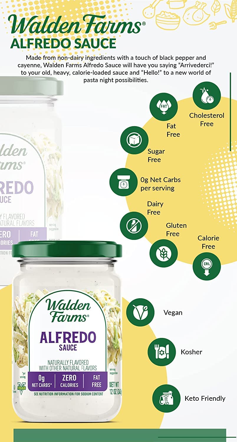 Walden Farms Alfredo sauce ready for easy weeknight dinner