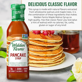Walden Farms syrup elevating breakfast ideas like yogurt and oatmeal.