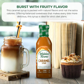 Two-pack Walden Farms Caramel Syrup bottles shown from the side for convenience.