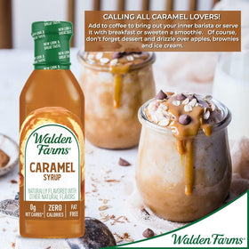 Dessert topping with Walden Farms Caramel Syrup for smooth caramel finish.
