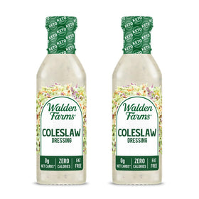 Walden Farms Coleslaw Dressing 2-pack bottles, zero calories for salads.