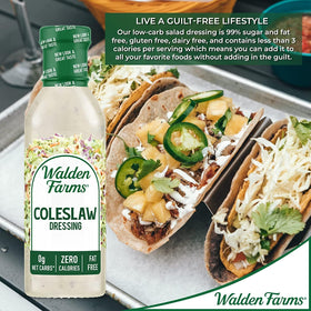 Walden Farms Fat-free Coleslaw Dressing bottle supports calorie-conscious dining.