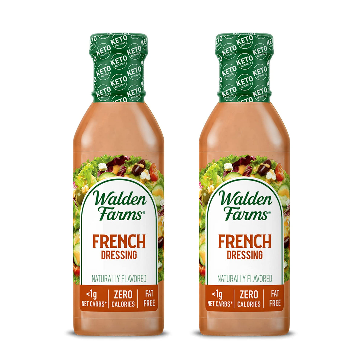 Walden Farms French Dressing bottle front view showing zero calories for salads