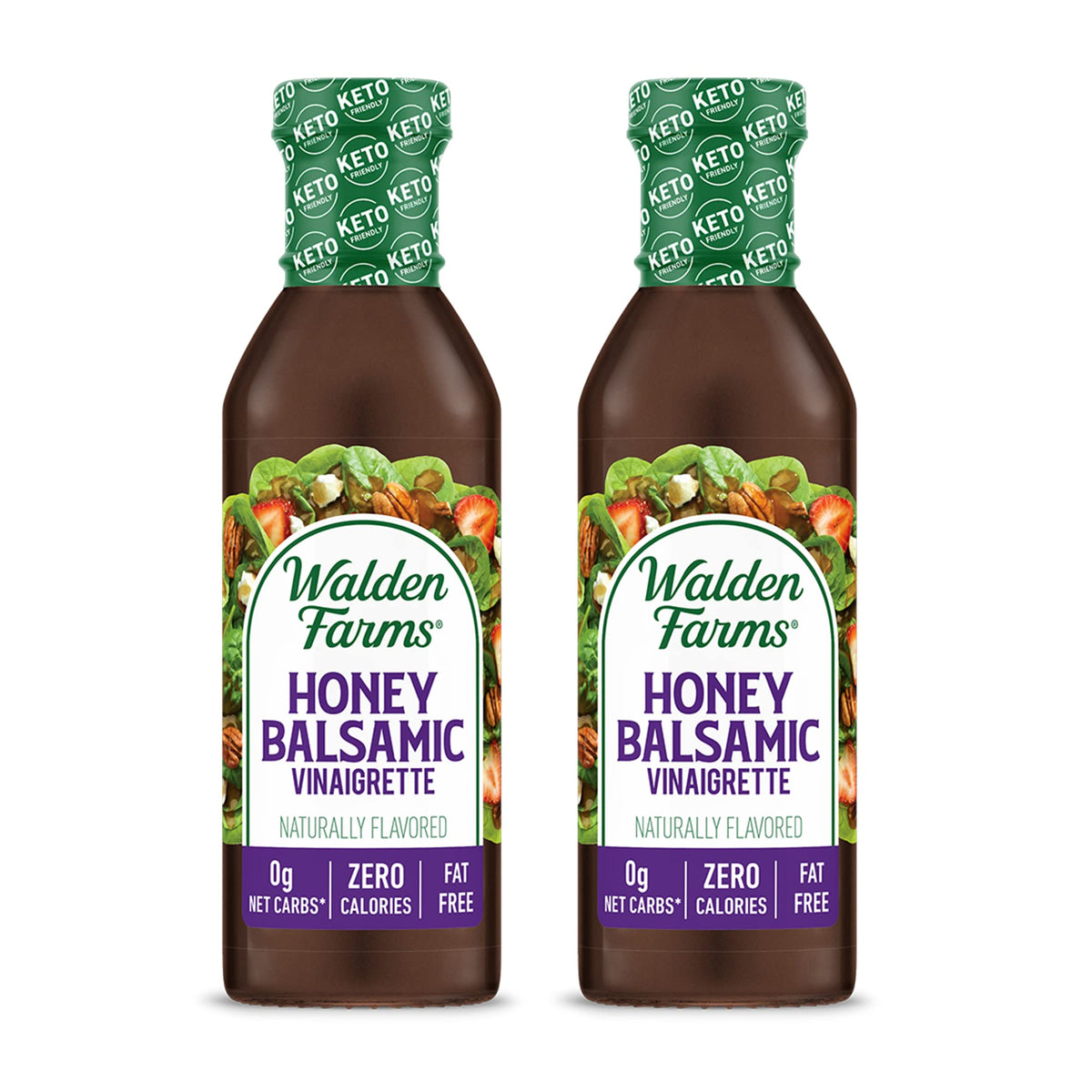 Walden Farms Honey Balsamic Vinaigrette bottle front for calorie-free flavor.