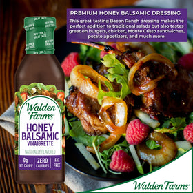 Vegan, gluten-free label on Walden Farms bottle.