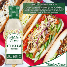 Walden Farms Keto-friendly Coleslaw Dressing bottle for low-carb meals.