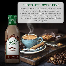 Close-up of Walden Farms Mocha Coffee Creamer texture for hot or iced coffee