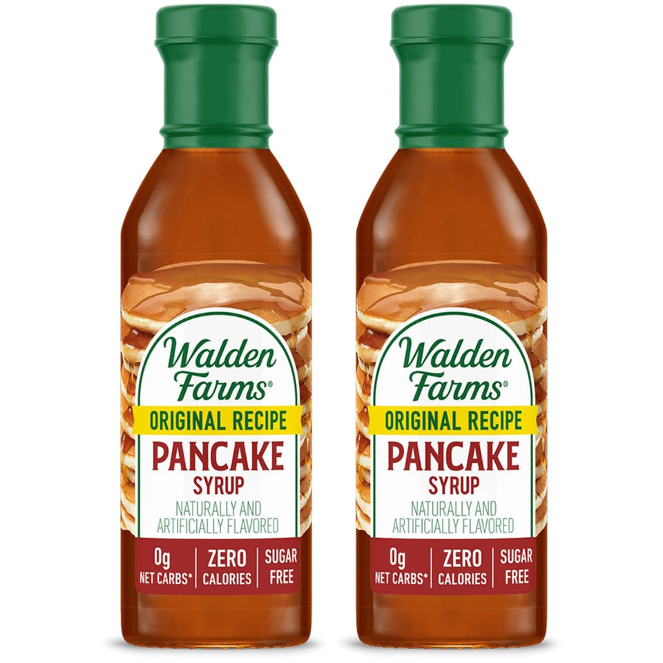 Walden Farms Pancake Syrup: two bottles ready for sugar-free breakfasts.