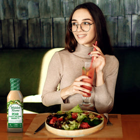 Office-friendly Walden Farms 2-pack dressing on a desk setup
