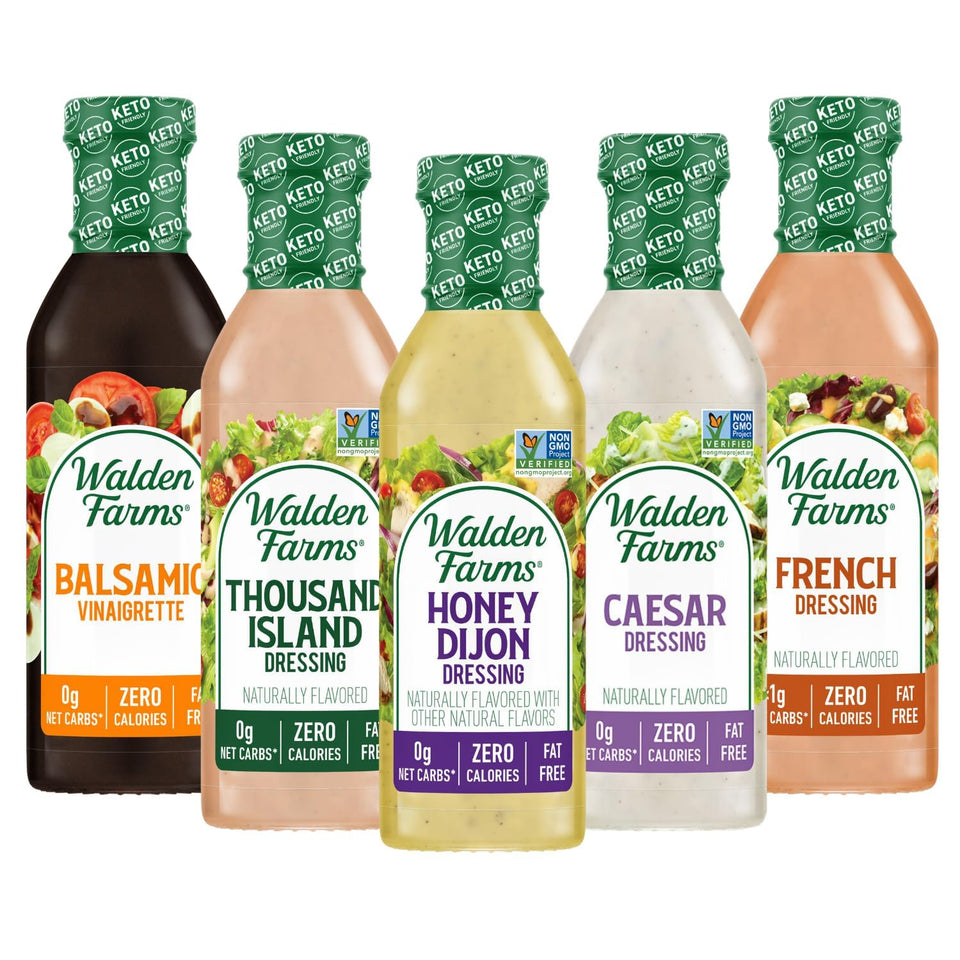 Walden Farms Balsamic Vinaigrette dressing bottle—zero calories for lighter salads.