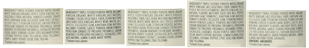 Walden Farms Caesar dressing—creamy tang without calories for salads.