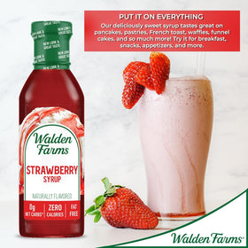 Walden Farms Strawberry Syrup as dessert topping on ice cream