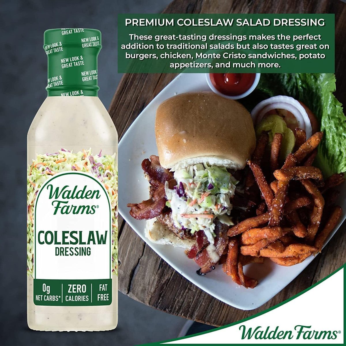 Walden Farms Sugar-free Coleslaw Dressing bottle ideal for light meals.