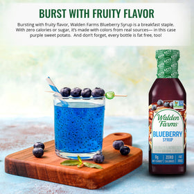 Walden Farms Blueberry Syrup pour over pancakes or yogurt
