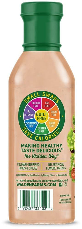 Ingredients panel of Walden Farms Thousand Island dressing