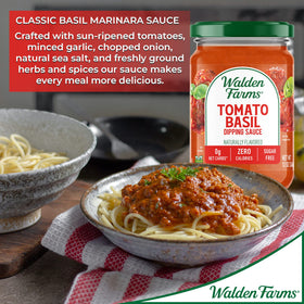 Walden Farms Tomato Basil Pasta Sauce 2-pack as a clean pizza base for homemade dinners.