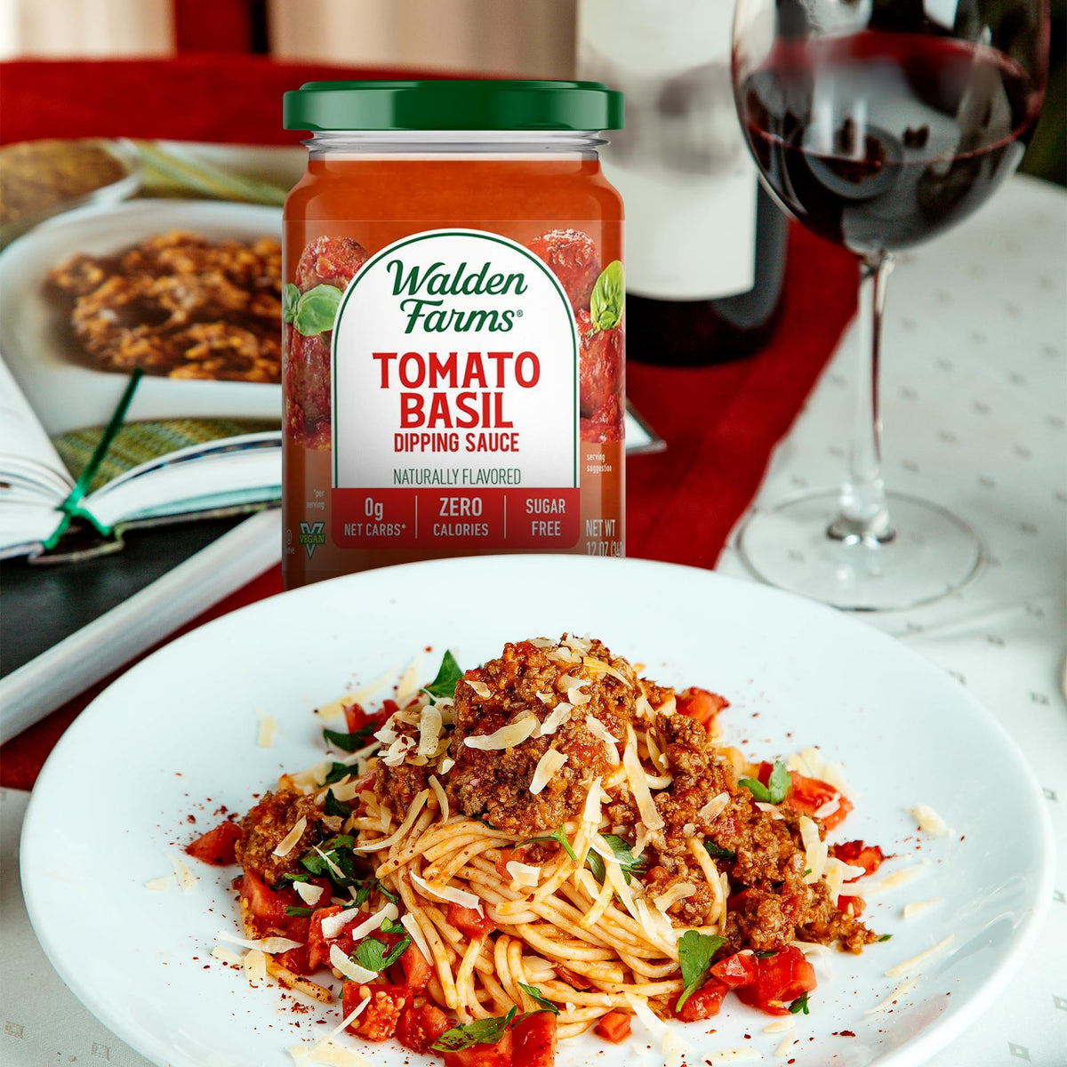 Walden Farms gluten-free label highlights compatibility with gluten-free meals.
