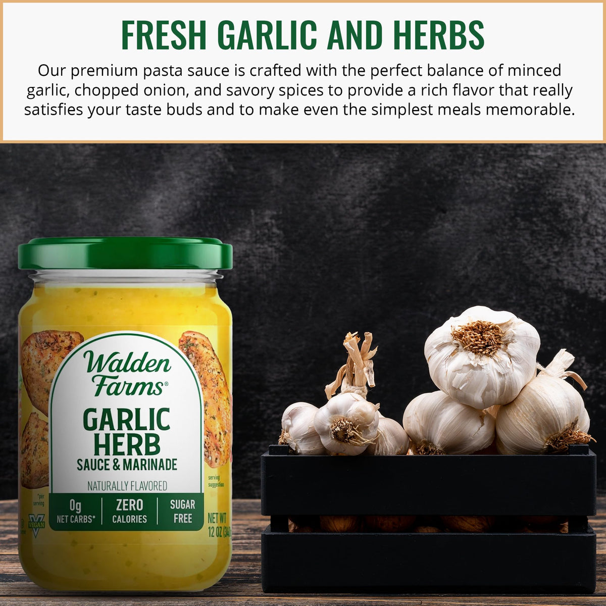 Walden Farms Tomato Basil bottle enhances pasta with dairy-free, vegan-friendly taste.