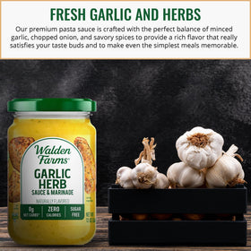 Walden Farms Tomato Basil bottle enhances pasta with dairy-free, vegan-friendly taste.