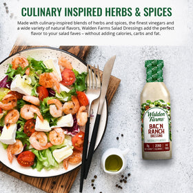 Walden Farms Bac’n Ranch Dressing label – dairy-free and gluten-free at a glance.