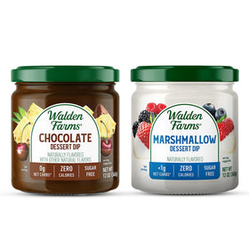 Walden Farms Dessert Dip Chocolate jar—creamy, zero calories, perfect for dipping strawberries