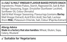 Six individual 150g bags of Walkers crisps as a convenient on-the-go snack idea.
