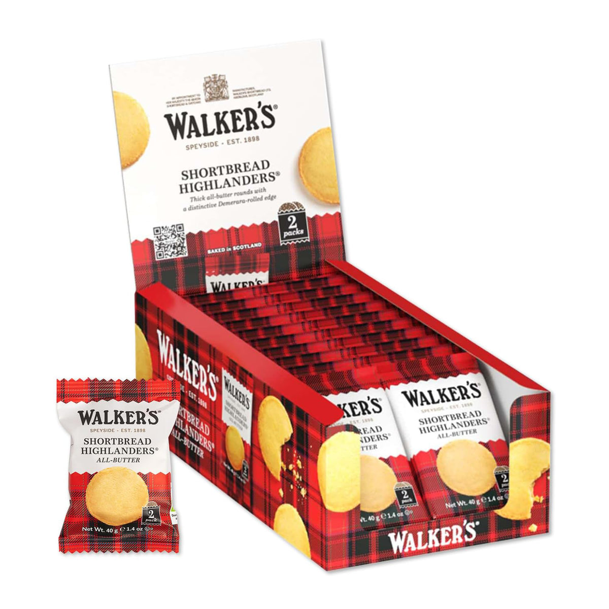 Walker's Highlanders pure butter shortbread close-up highlighting golden edges for tea-time indulgence