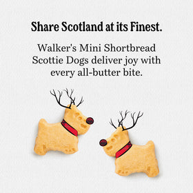 Walkers mini shortbread cookies closeup, rich texture and buttery flavor.