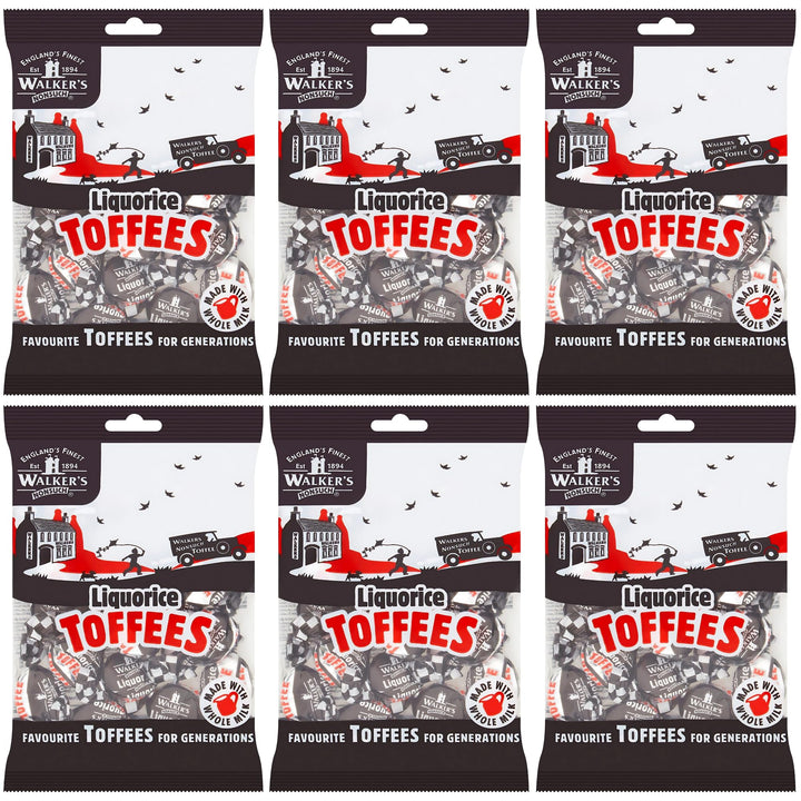 Walkers Nonsuch liquorice toffees bag front view, ideal for gifting.