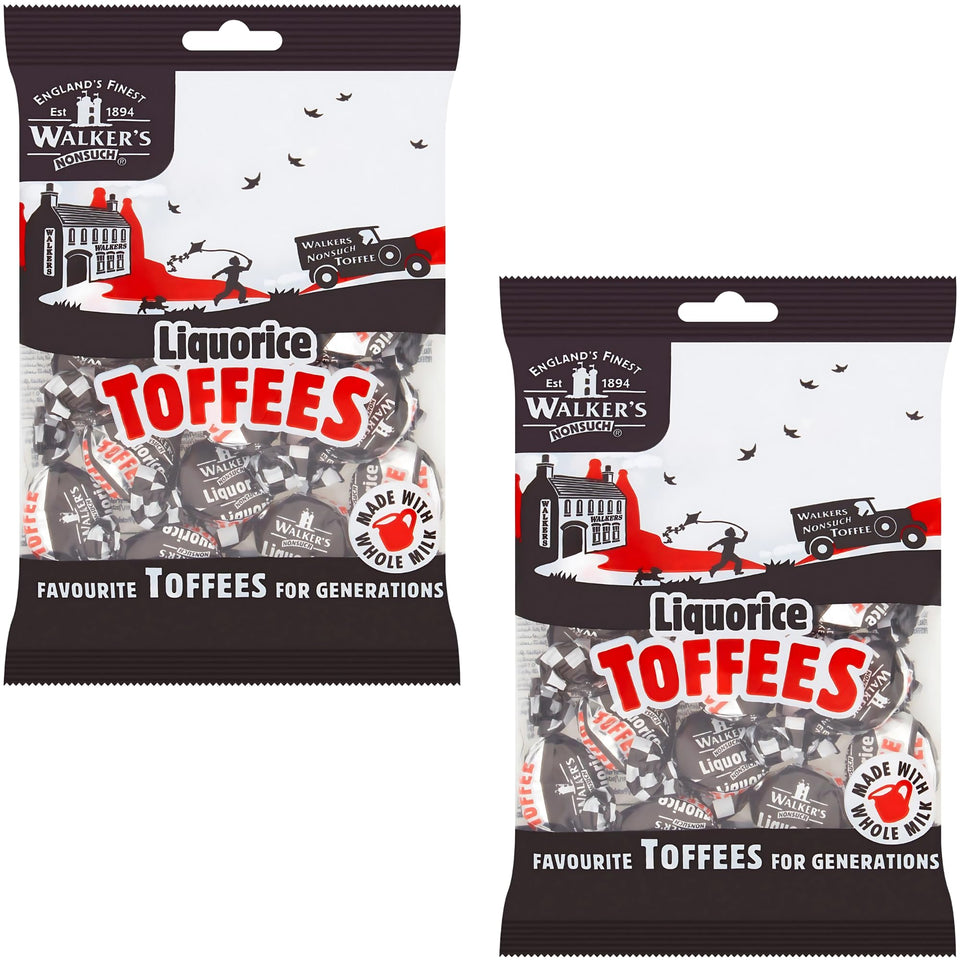 Walkers' Nonsuch liquorice toffees bag for sharing and gifting classic British candy.