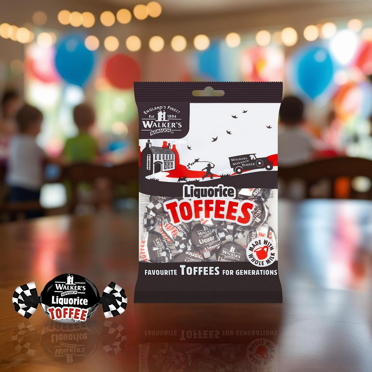 Walkers' Nonsuch liquorice toffees pack 3, convenient set for sharing.