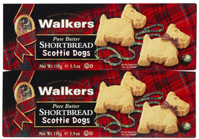 Walker's Scottie Dog Shortbread front package view, ideal for tea-time moments and sharing.