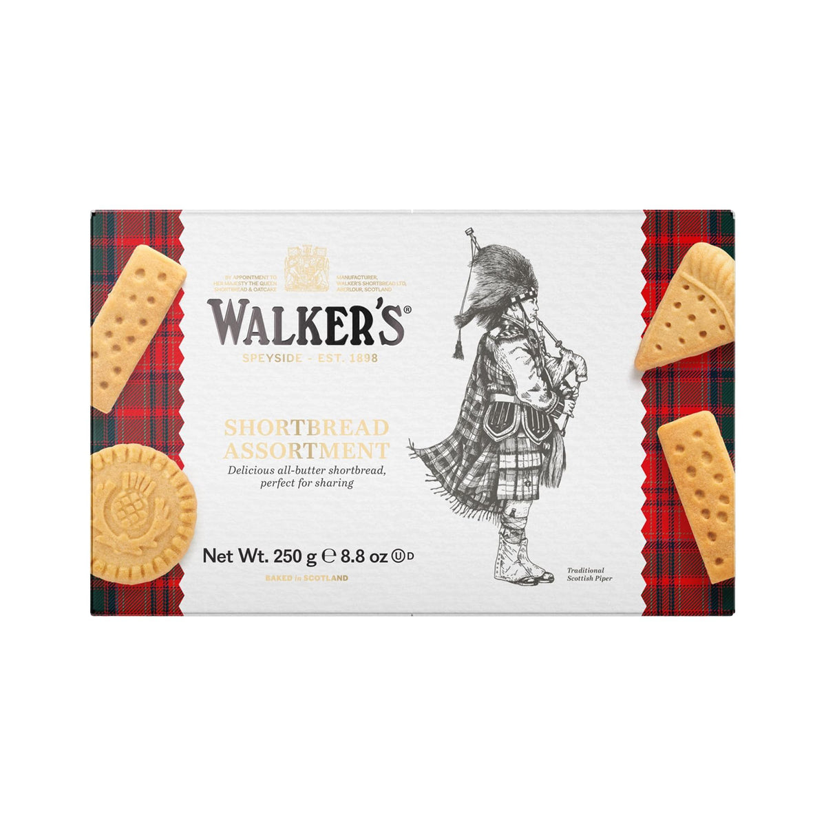 Walker’s Shortbread four rounds on a plate, perfect for gifting