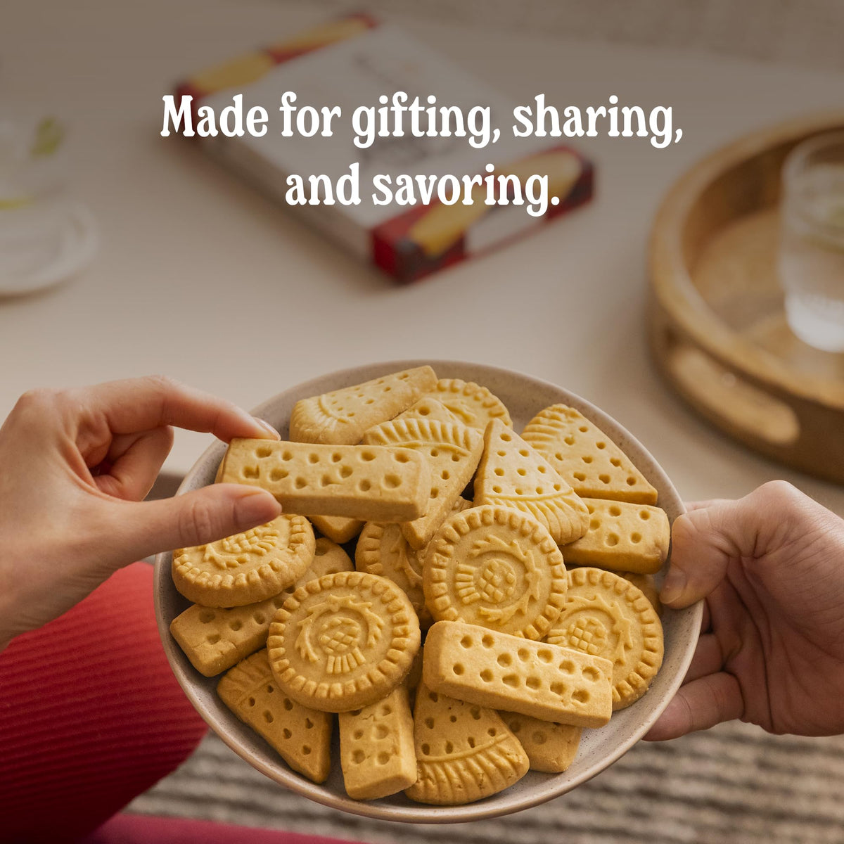 Walker’s Shortbread six triangles offer elegant, shareable bites