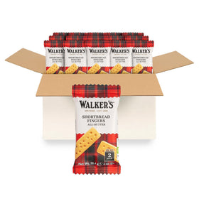 Walker's Shortbread Fingers, individually wrapped two-pack for on-the-go snacking.
