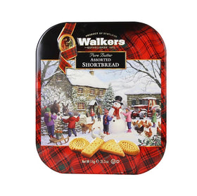 Walkers shortbread fingers on a festive tin, perfect for tea-time indulgence.