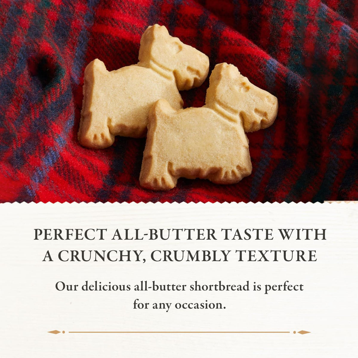 Walker's Shortbread four-ingredient recipe highlights butter, flour, sugar, and salt.