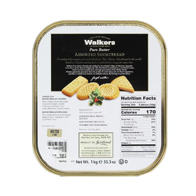 Walkers shortbread rounds displayed with butter-rich texture for gifting.
