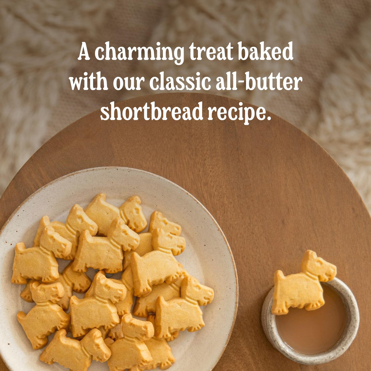 Walker's Scottie Dog cookies arranged in a tin, ideal gift or afternoon treat.
