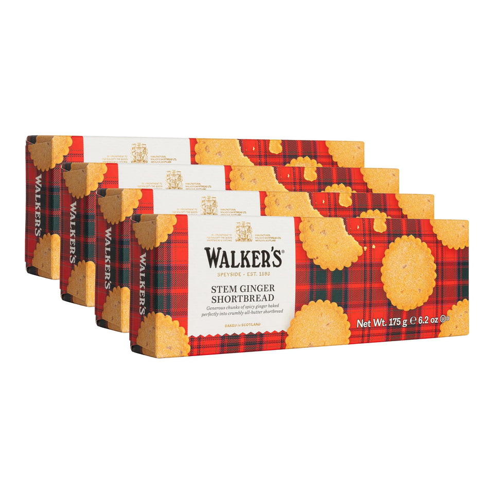 Walker's stem ginger shortbread bites with crisp texture and zing.