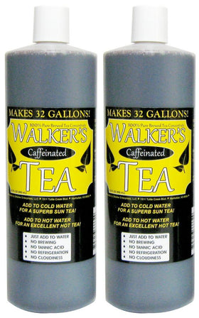 Walker's Tea Liquid Concentrate pour scene highlights a quick caffeine boost.