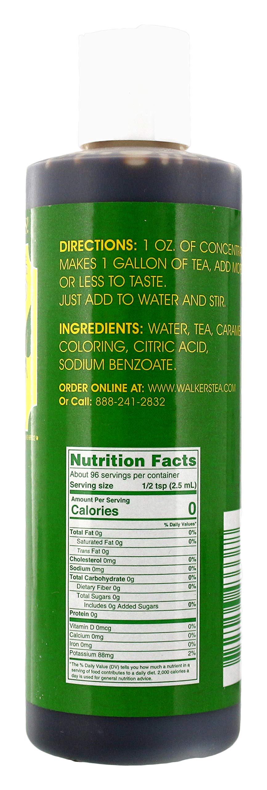 Walker's Tea concentrate being poured into a glass for refreshing iced tea.