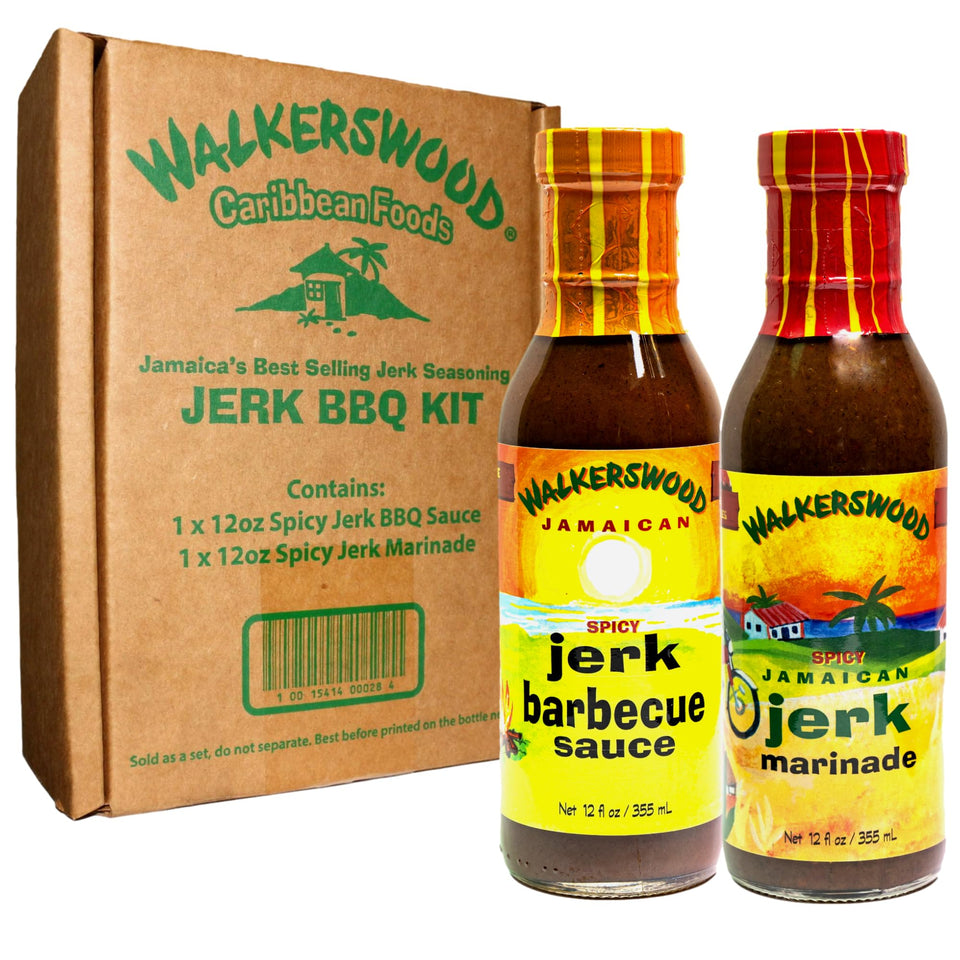 Walkerswood Jerk BBQ Sauce bottle, bold Caribbean flavor for grilled meats and veggies