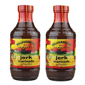 Walkerswood Jamaican Jerk Marinade bottle ready for grilling with island flavor