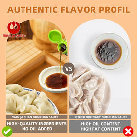 Label on Wan Ja Shan Dumpling Sauce highlighting kosher certification.